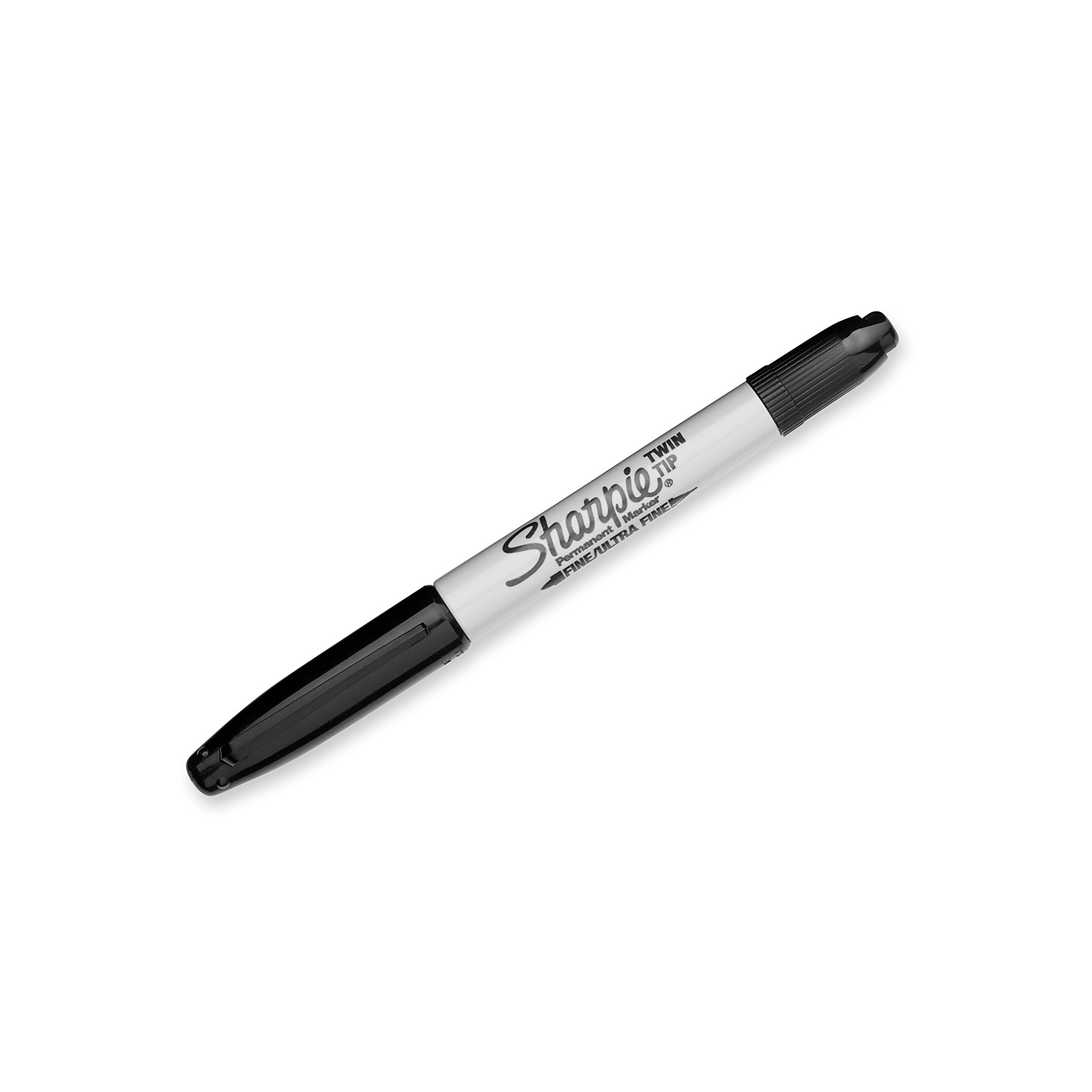 Sharpie Twin Tip Permanent Markers, Fine and Ultra Fine, Black, 12 Count