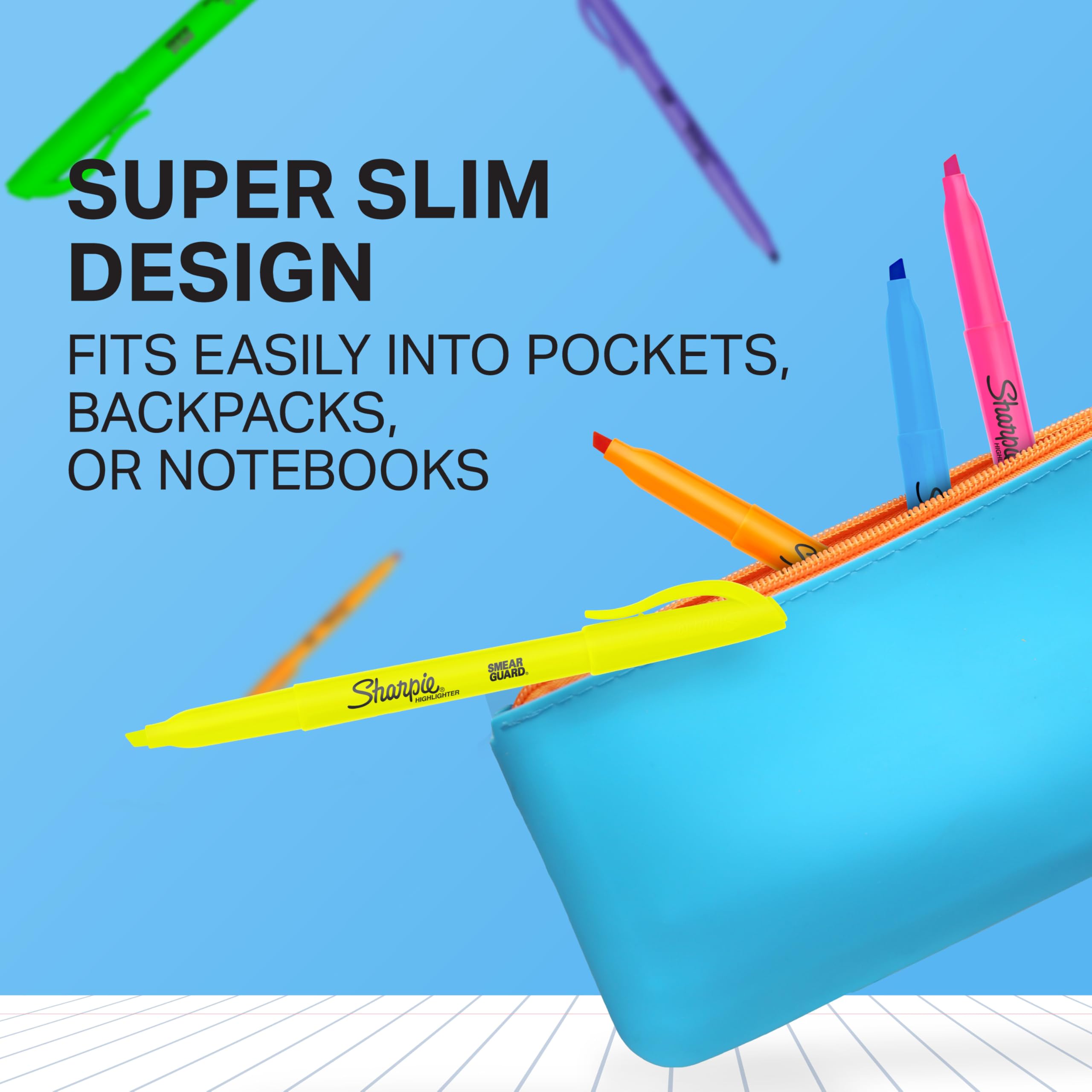 160-sharpie-pocket-highlighters-chisel-tip-assorted-colors-24-count-back-to-school-office-teacher-supplies-3.jpg Sharpie Pocket Highlighters, Chisel Tip, Assorted Colors, 24 Count - Back to School, Office, Teacher Supplies