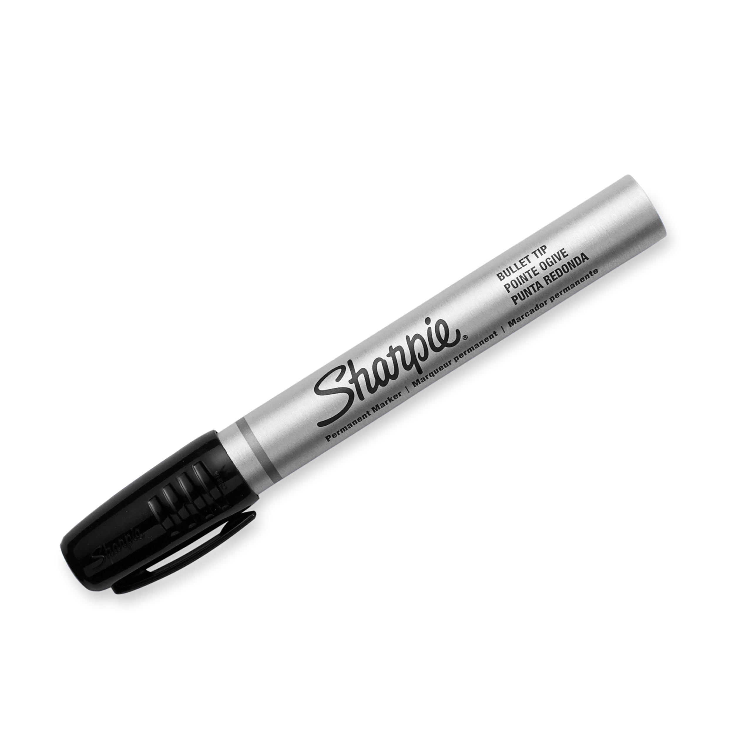 Sharpie Pro Industrial Strength Permanent Markers Bullet Tip, Black Ink, 12 Count