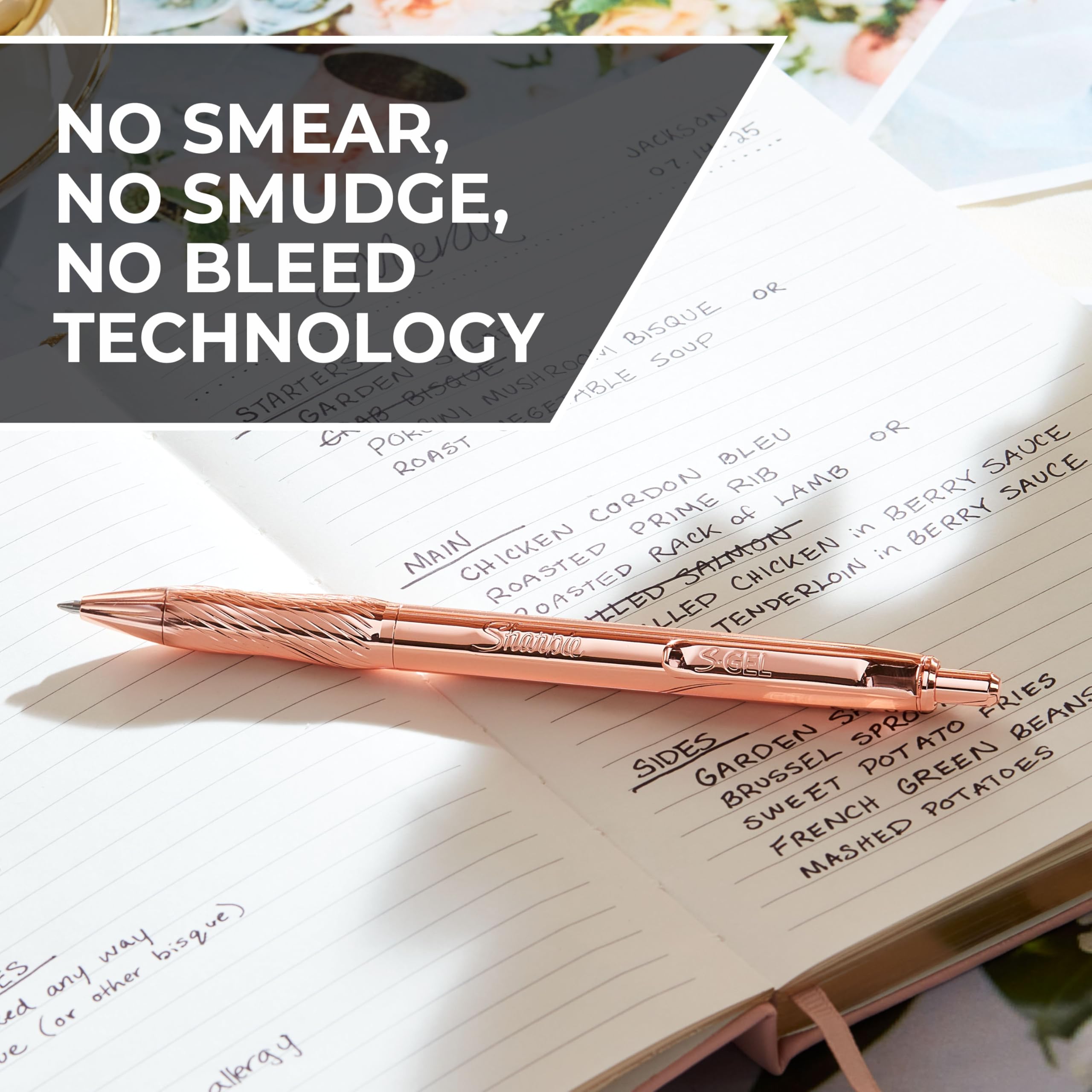 Sharpie S-Gel Gel Pen, Copper Metal Body, Medium Point (0.7mm), Black Ink, Includes 1 Pen and 1 Additional Ink Refill