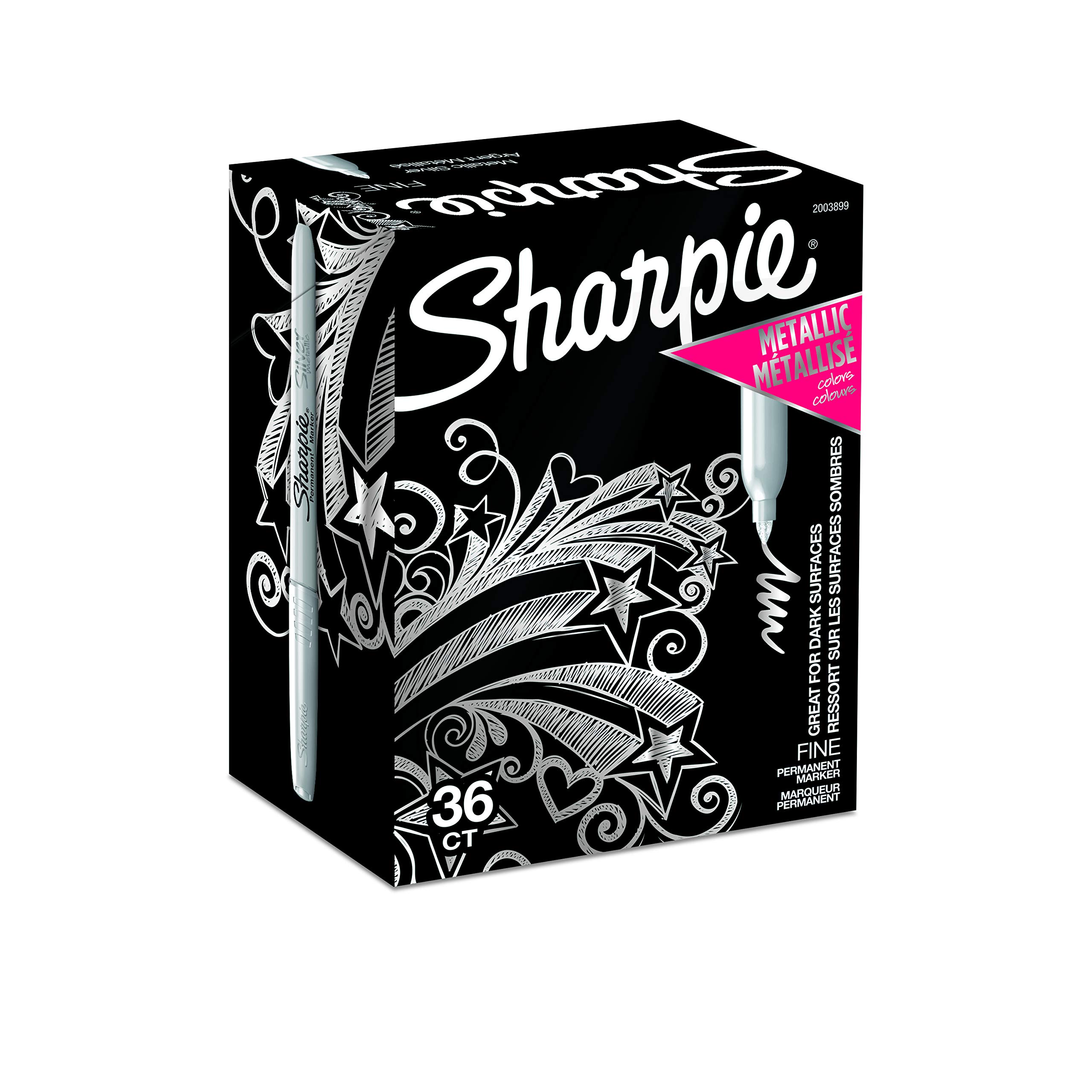 39-sharpie-metallic-permanent-markers-fine-point-metallic-silver-36-count-7.jpg Sharpie Metallic Permanent Markers, Fine Point, Metallic Silver, 36 Count