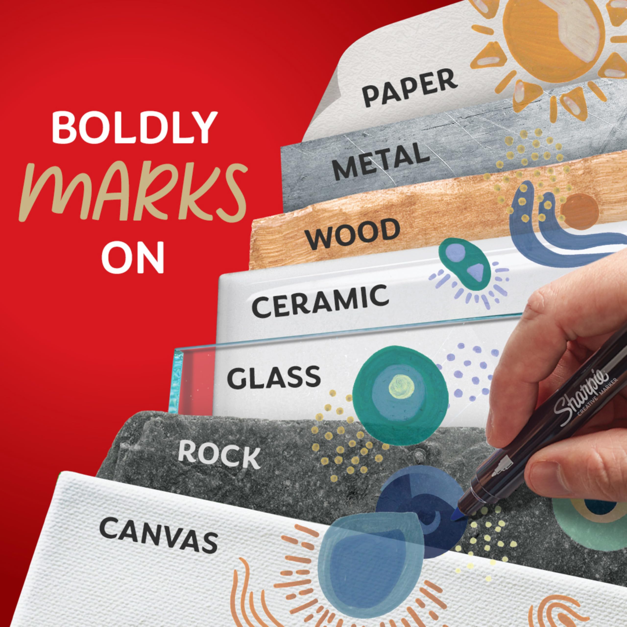 Sharpie Creative Markers, Warm Tones, Water-Based Acrylic Markers, Bullet Tip, Assorted Colors, 12 Count