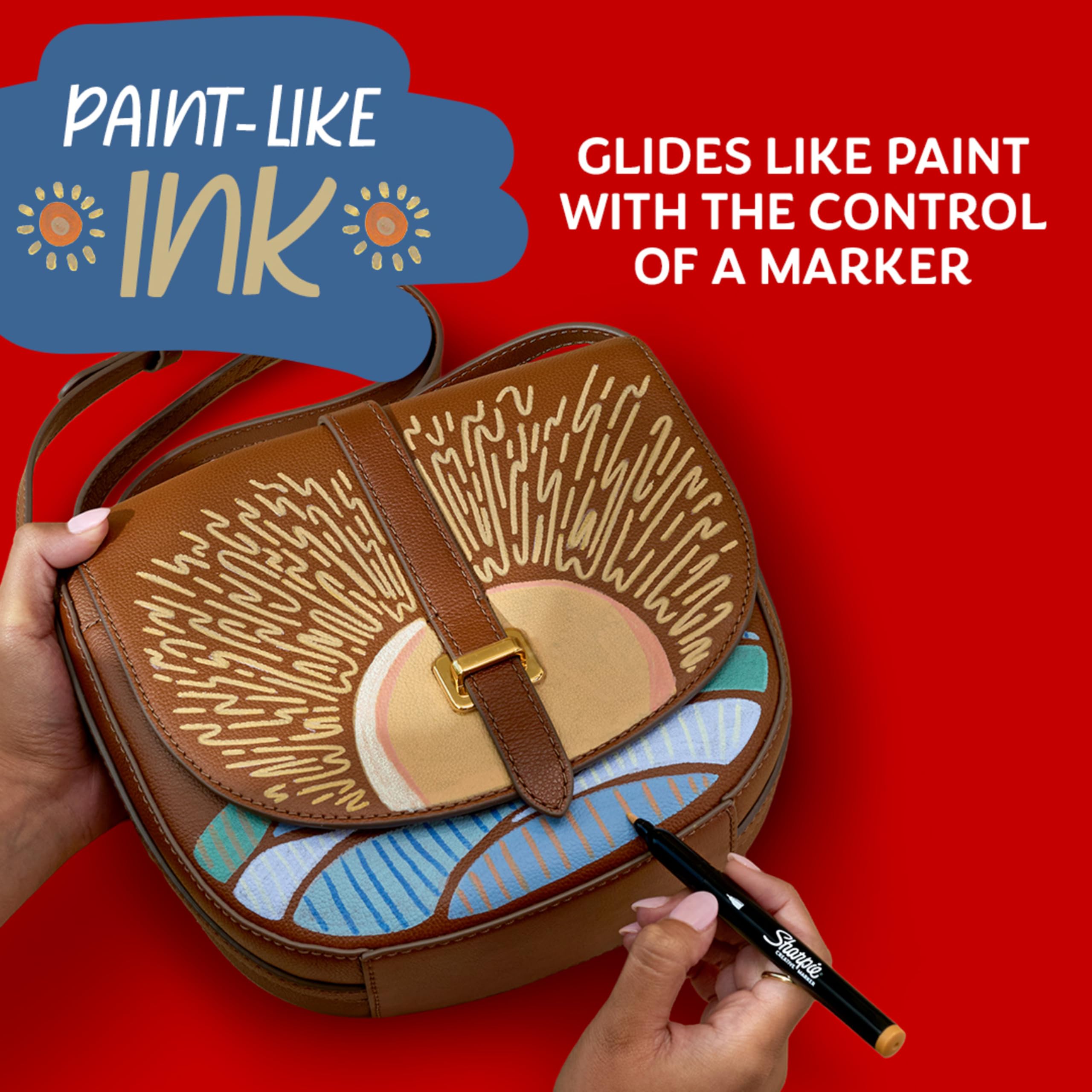 Sharpie Creative Markers, Warm Tones, Water-Based Acrylic Markers, Bullet Tip, Assorted Colors, 12 Count