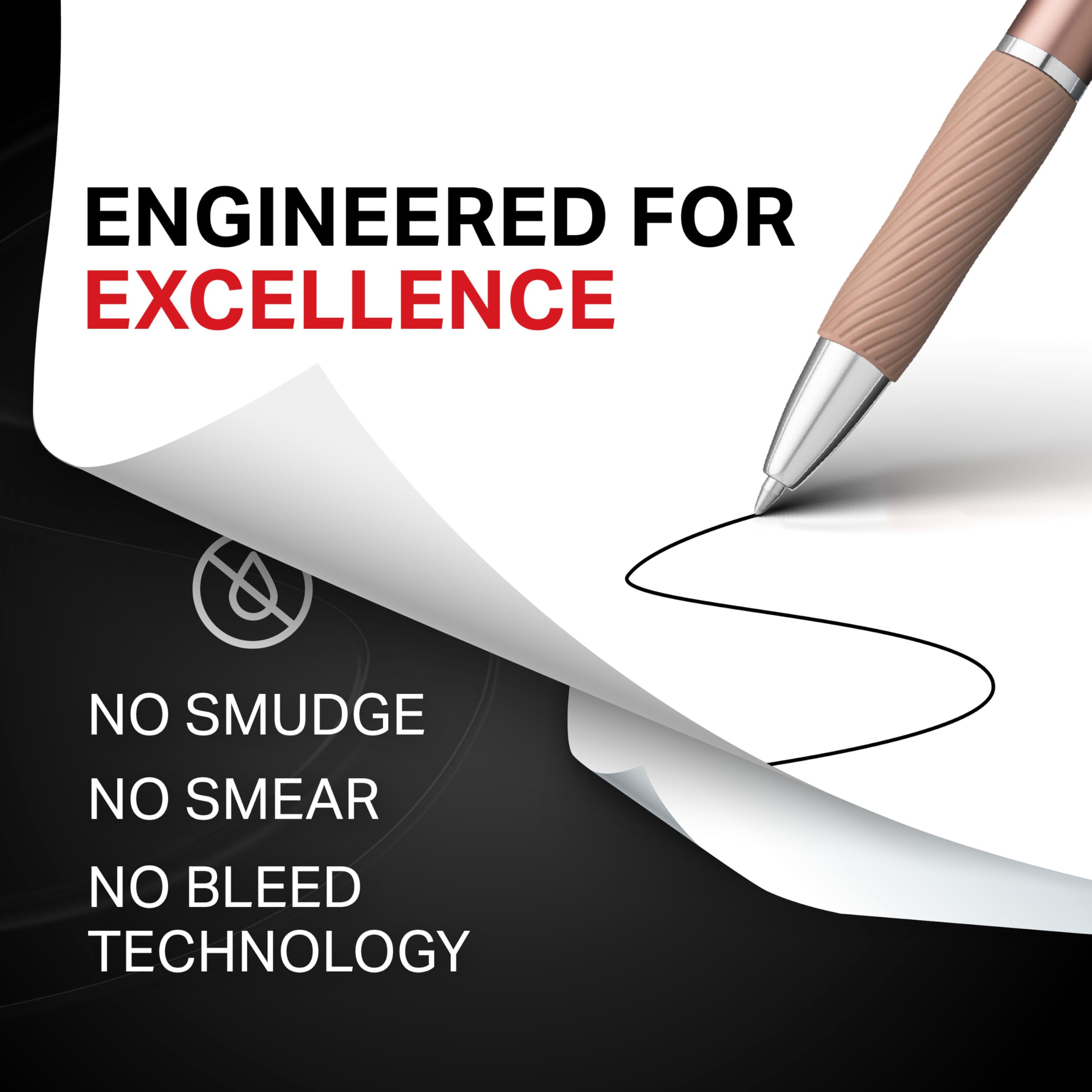 Sharpie S-Gel Gel Pens Sleek Metal Barrel Champagne Medium Point (0.7mm) Black Ink 4 Count