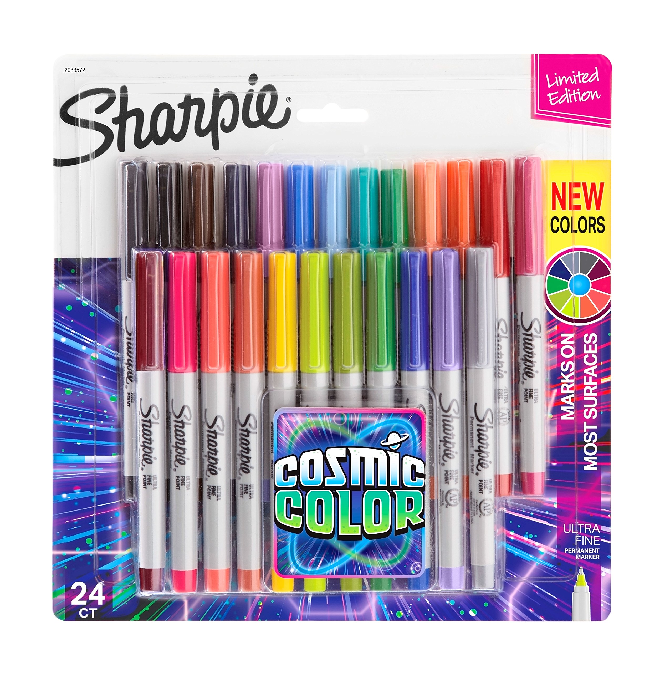 Sharpie Permanent Markers Ultra Fine Point Cosmic Color Limited Edition 24 Count