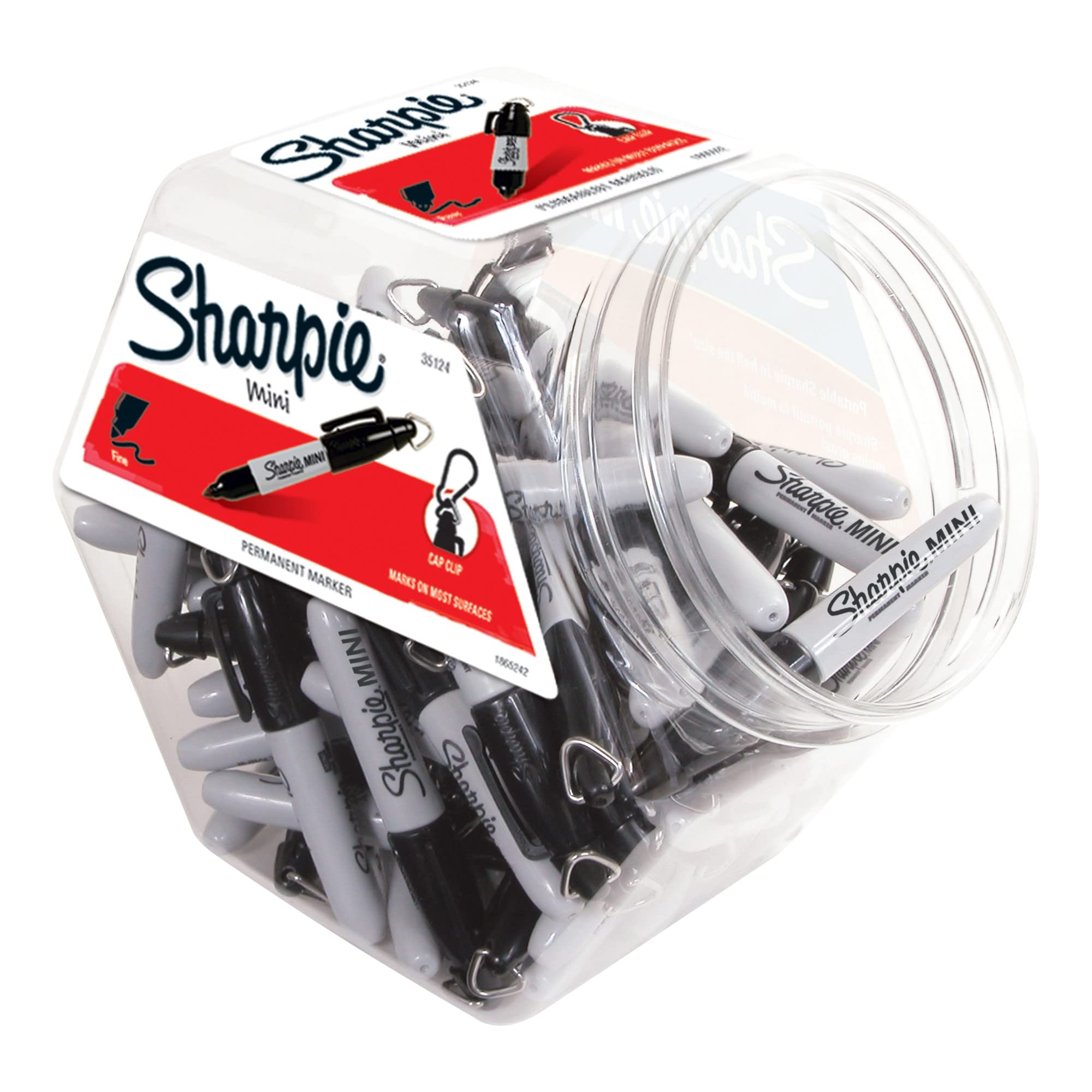 Sharpie Permanent Mini Markers, Fine Point, Black, 72-Pack Canister