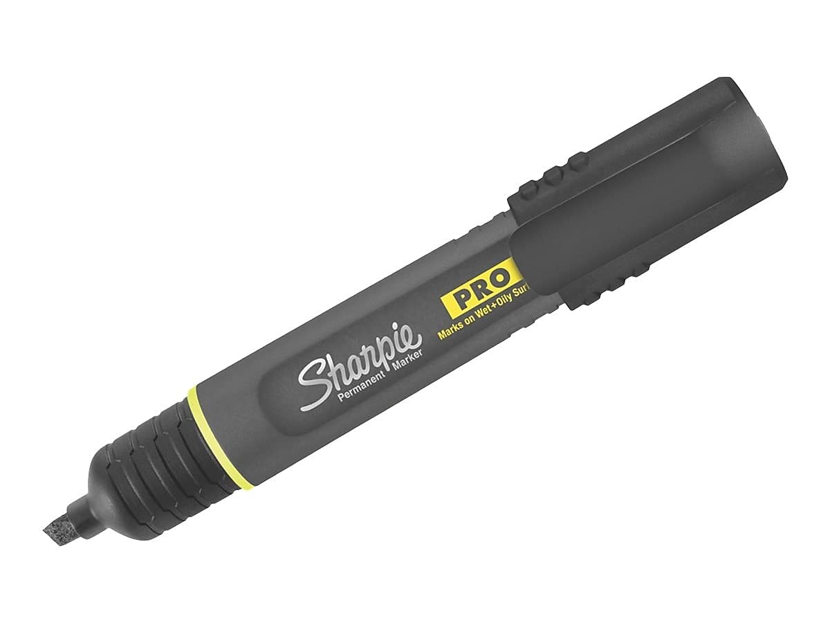 Sharpie Pro Permanent Marker, Medium, Chisel Tip, Black, 12 Count (2018326)